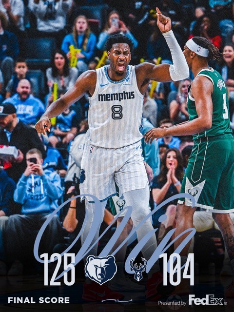 雄鹿客场104-125惨败灰熊