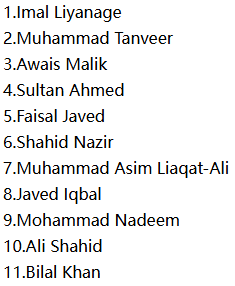 QAT Playing XI