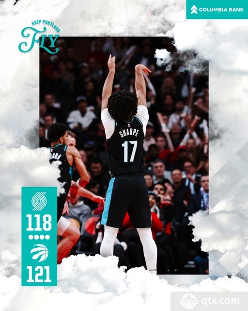 开拓者客场118-121惜败猛龙