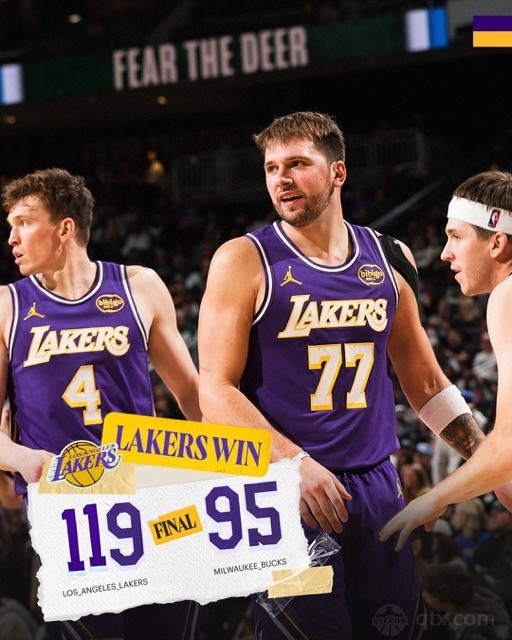 湖人客场119-95大胜雄鹿