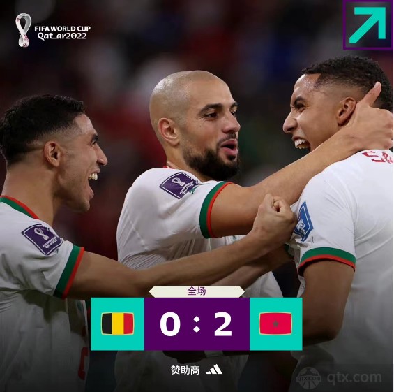 比利时0-2摩洛哥