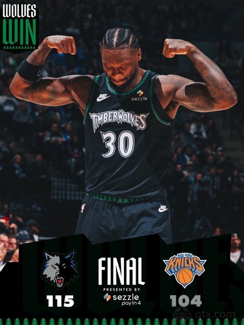 森林狼主场115-104力克尼克斯