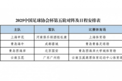 2025足协杯第五轮赛程时间表一览(官方1/4决赛日程)