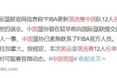 中國男籃奧運落選賽大名單 附中國男籃落選賽賽程