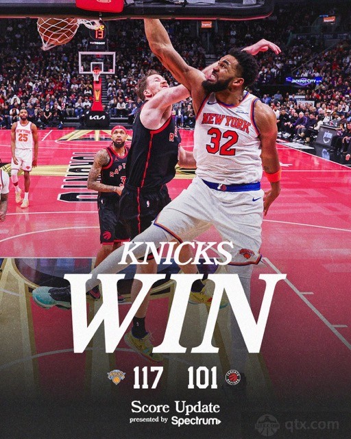 尼克斯客场117-101大胜猛龙