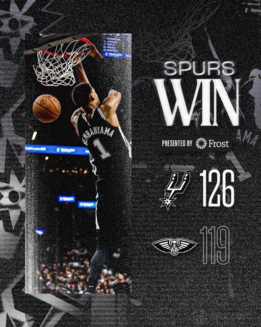 马刺主场126-119力克鹈鹕