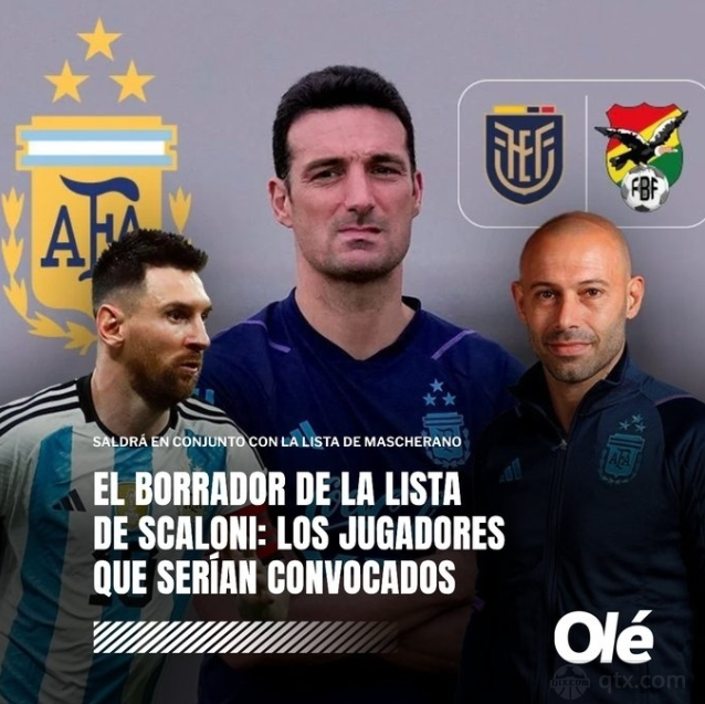 外媒透露阿根廷国家队名单