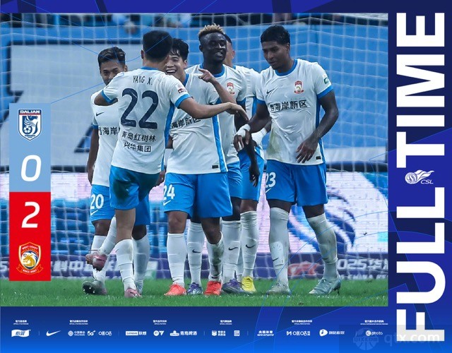 大连英博0-2青岛西海岸