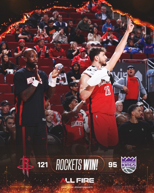 火箭主场121-95大胜国王