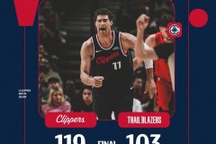 杨瀚森缺阵开拓者主场103-119惨败快船 哈登34分 伦纳德28+8+6