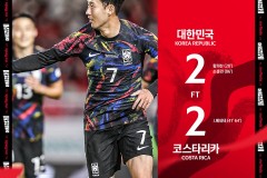 热身赛韩国2-2哥斯达黎加 本内特双响黄喜灿孙兴慜建功