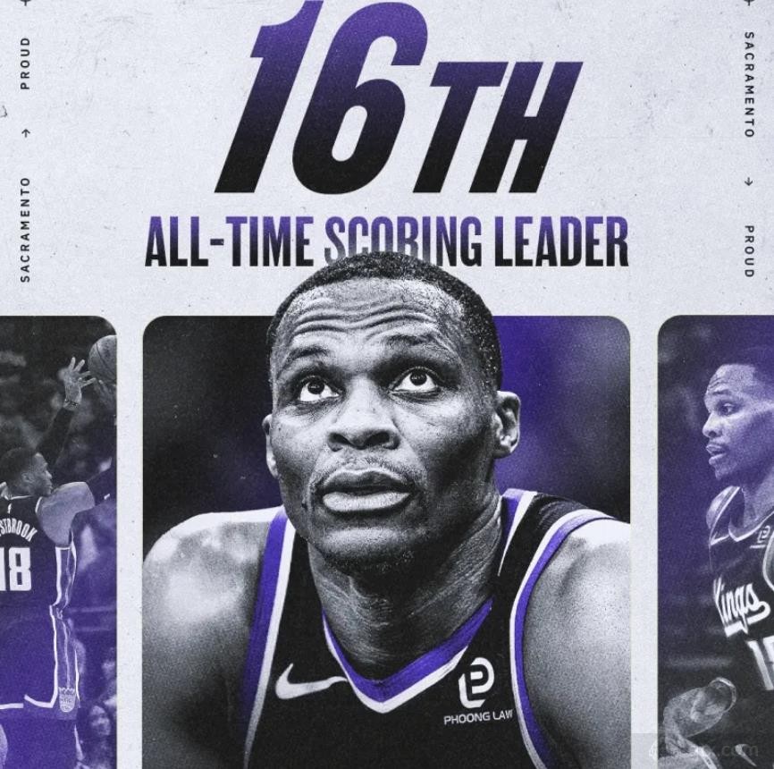 威少生涯总得分超越威尔金斯