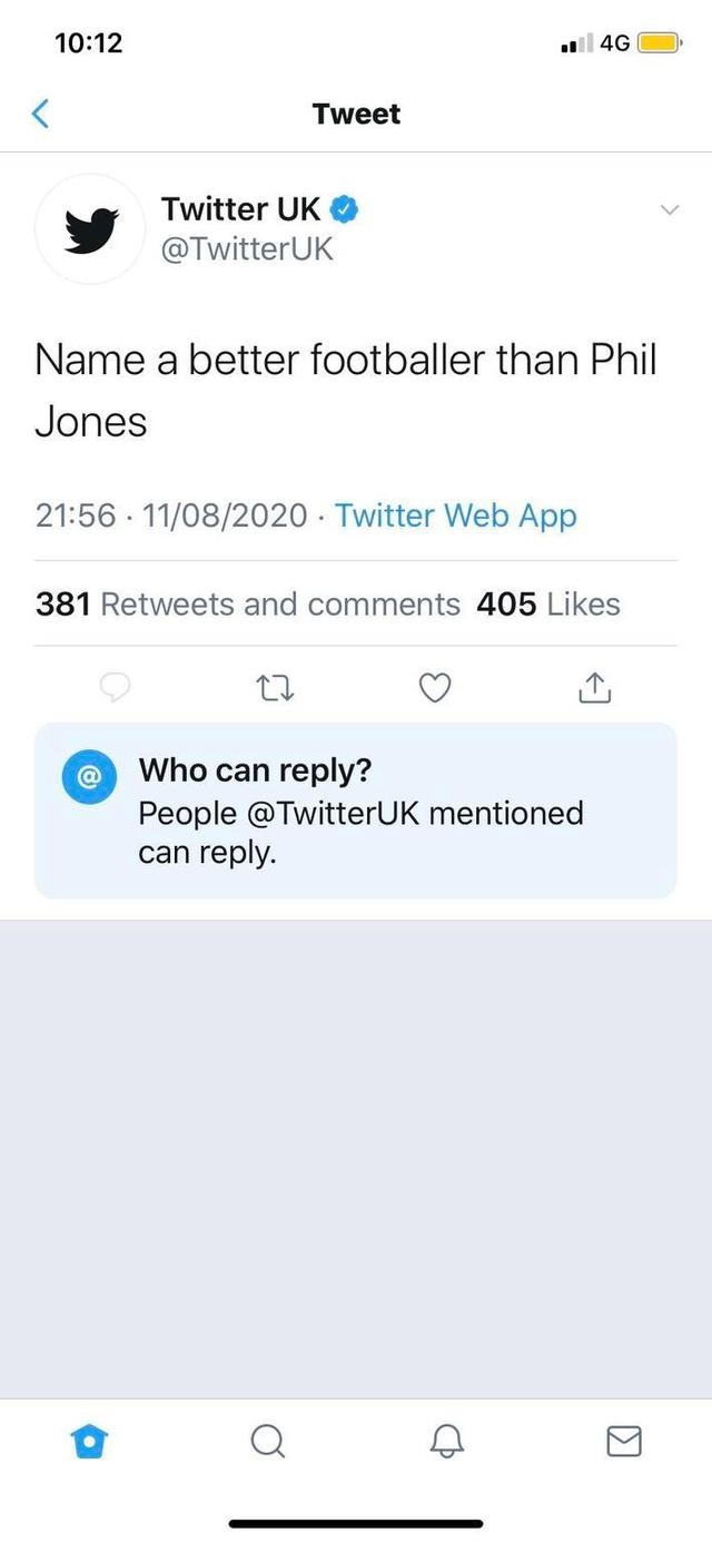 推特官方发表调侃琼斯的推文