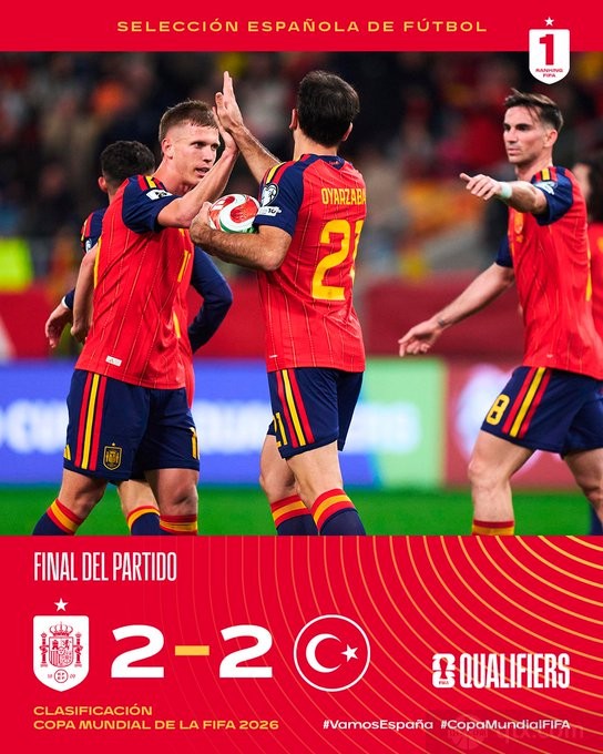 西班牙2-2土耳其