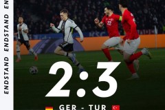友谊赛:德国男足2-3土耳其 纳帅遭遇上任后首败