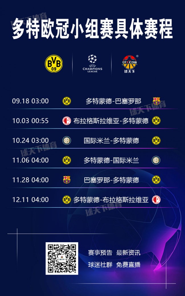 2019-2020多特欧冠小组赛赛程