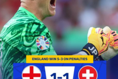 2024欧洲杯最新战况：英格兰点球大战5-3晋级半决赛 瑞士被淘汰出局