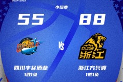 CBA俱乐部杯四川男篮55-68广厦男篮 胡金秋孙铭徽缺阵赵岩昊15分