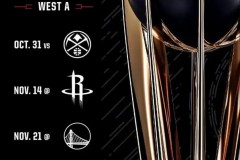 开拓者晒nba杯赛程 11月1日首战掘金