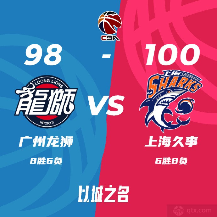 广州男篮98-100上海男篮