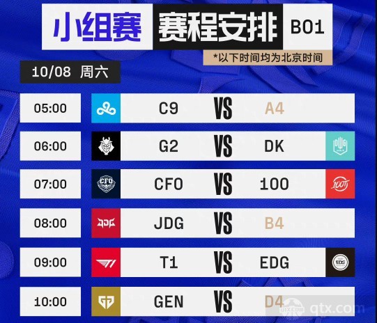 S12小组赛第一日赛程