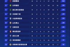 中超最新积分榜 上海申花4分领跑 北京国安跌至第四