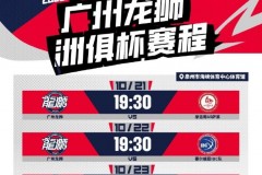 广州男篮公布洲际杯赛程  10月21日正式打响