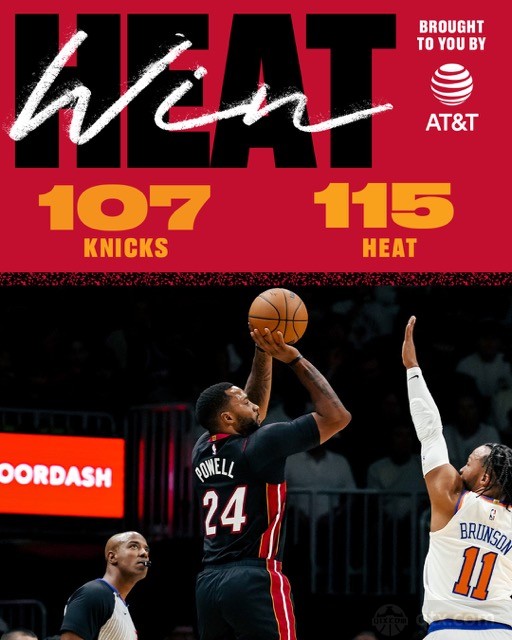 热火主场115-107力克尼克斯