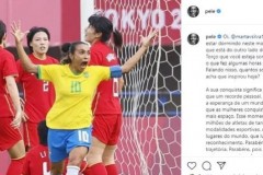 奥运首战出彩：巴西女足王牌玛塔梅开二度 球王贝利社交媒体点赞