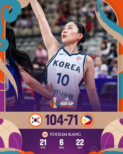韩国女篮104-71菲律宾女篮