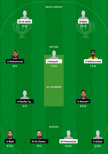 CHK vs MEC Dream11 Team 1