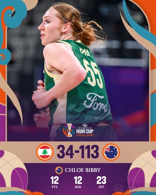 黎巴嫩女篮34-113澳大利亚女篮