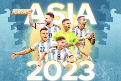 阿根廷男足亚洲行海报 梅西领衔