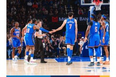 NBA常规赛雷霆主场122-101大胜快船 哈登缺阵 亚历山大32分