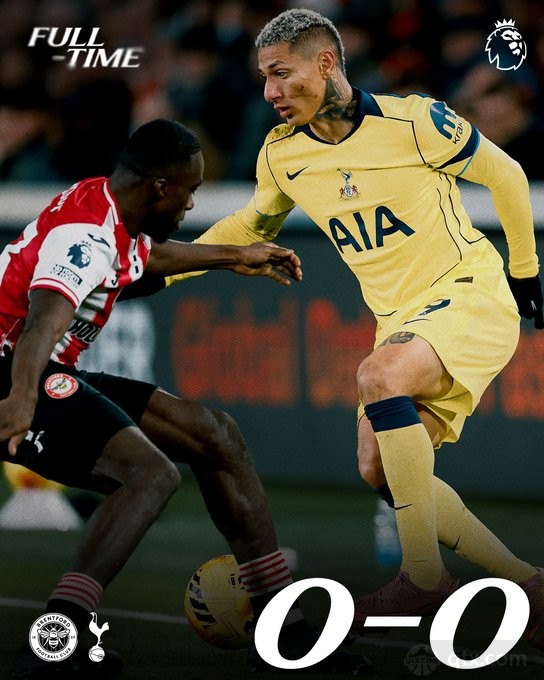 布伦特福德0-0托特纳姆热刺