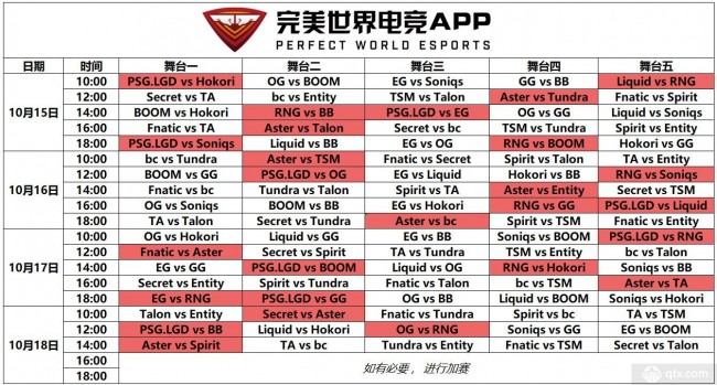 Ti11国际邀请赛小组赛完整赛程表（中国队专属版）