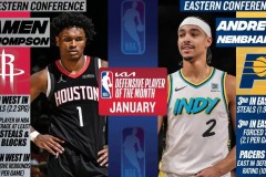 NBA公布1月最佳防守球员名单 阿门·汤普森当选