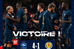法国男足4-1逆转苏格兰 姆巴佩传射帕瓦尔双响