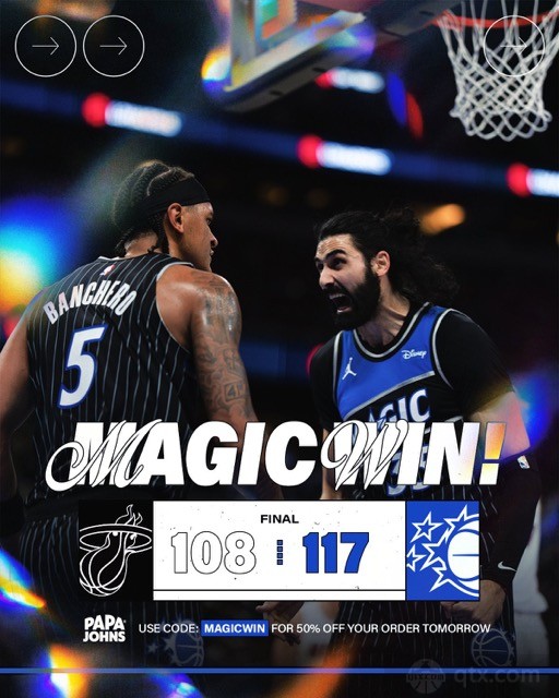 魔术主场117-108力克热火