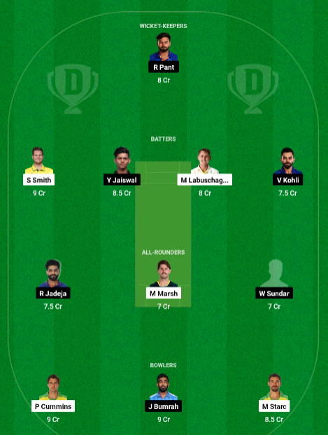 AUS VS IND Dream11 Team Today