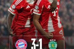 欧冠拜仁慕尼黑3-1葡萄牙体育 拜仁各项赛事4连胜