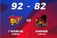 CBA联赛战况广东男篮主场92-82逆转击败江苏男篮 马尚狂轰40分