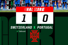 欧国联葡萄牙0-1瑞士 C罗缺席