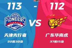 CBA常規賽戰報天津男籃113-112廣東男籃 周琦缺陣詹姆斯35+16