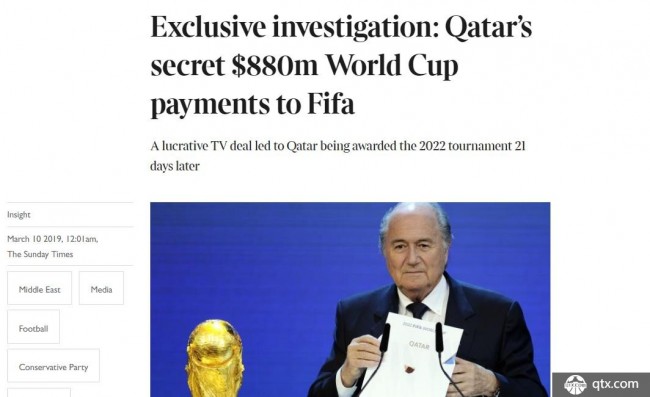 卡塔尔疑似行贿国际足联