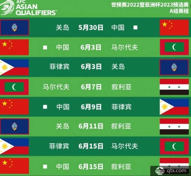 2022世界杯预选赛中国队赛程(2022世界杯预选赛中国队赛程时间表一览)