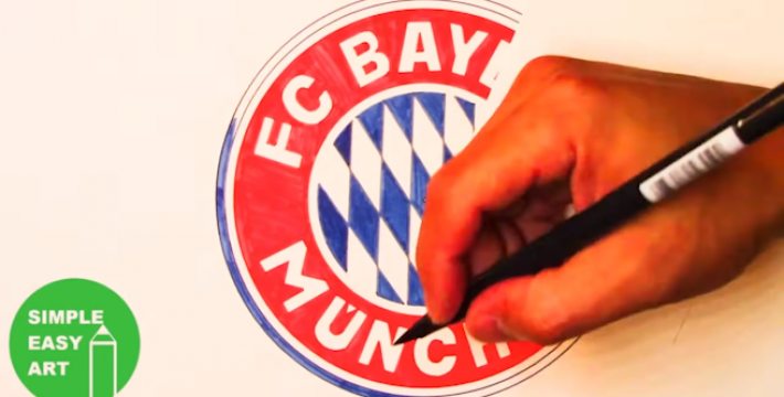 每天通过绘画每天认识一个球队队徽，今日球队：拜仁慕尼黑