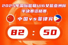 U16女篮亚洲杯中国U16女篮82-50大胜菲律宾 半决赛将战澳大利亚