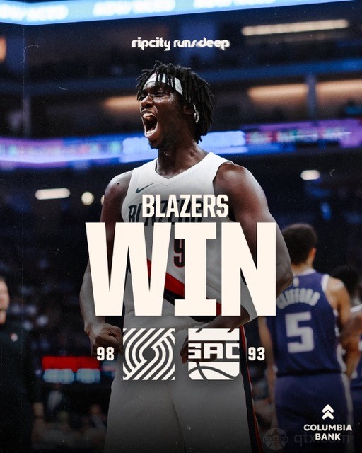 开拓者客场98-93再胜国王