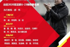 国奥亚洲杯名单公布：张玉宁领衔 杨立瑜、朱晨杰在列